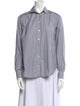 TOTEME Striped Long Sleeve Button-Up Top