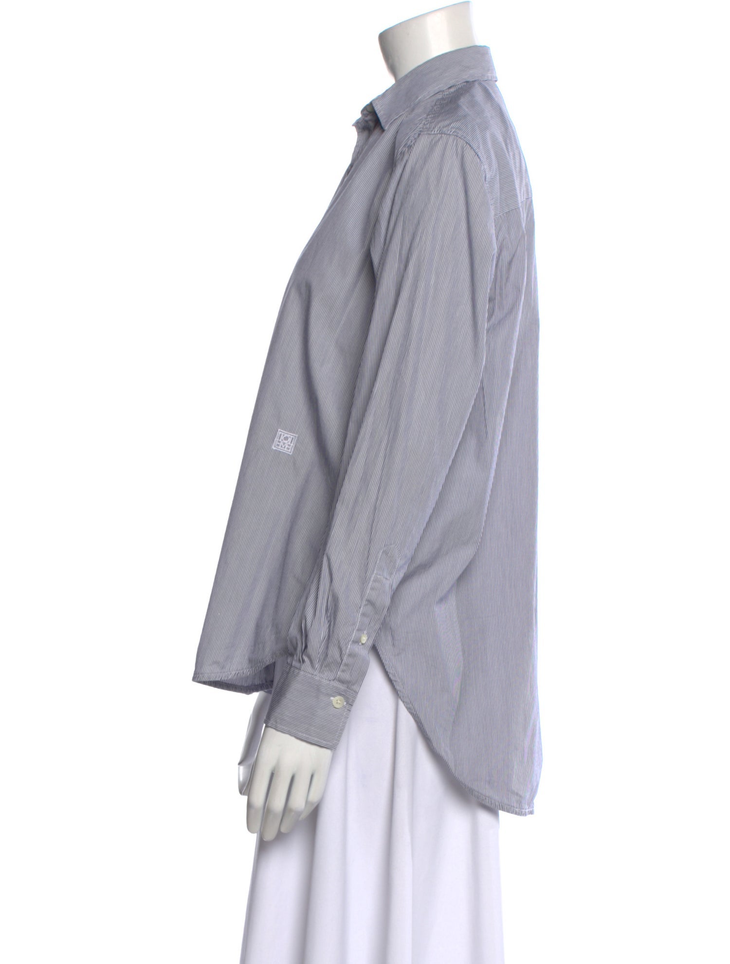 TOTEME Striped Long Sleeve Button-Up Top