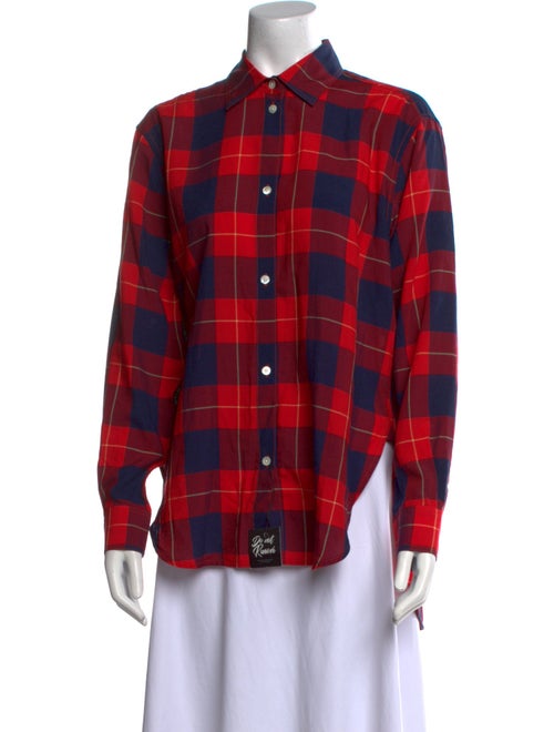 TOTEME Plaid Print Long Sleeve Button-Up Top