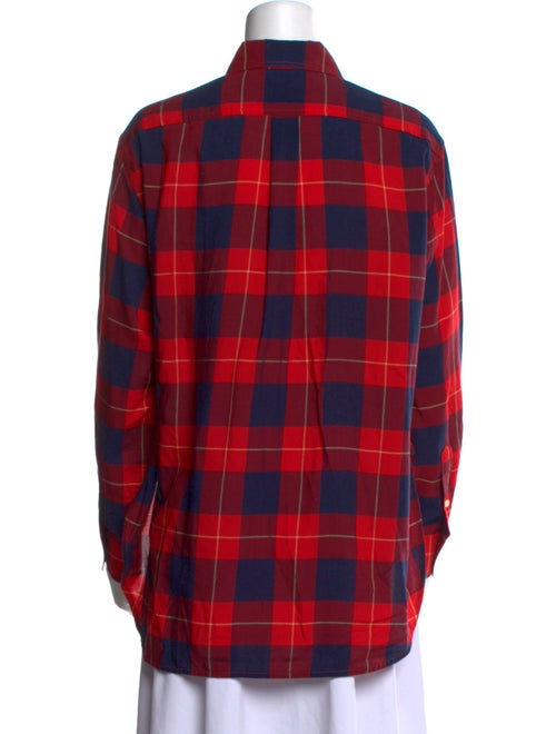 TOTEME Plaid Print Long Sleeve Button-Up Top