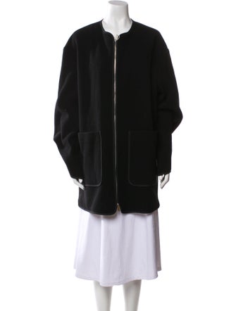 TOTEME Felted Wool Jacket Wool Faux Fur Coat