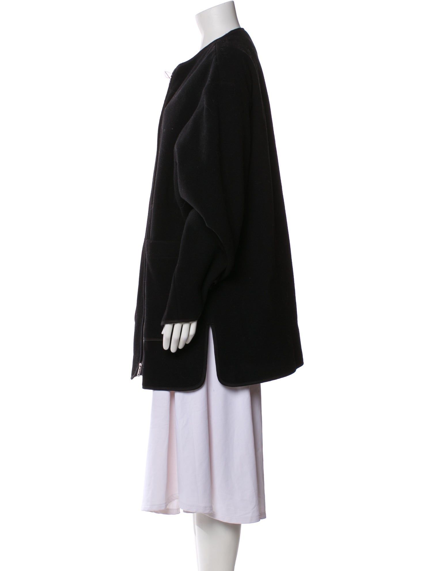 TOTEME Felted Wool Jacket Wool Faux Fur Coat