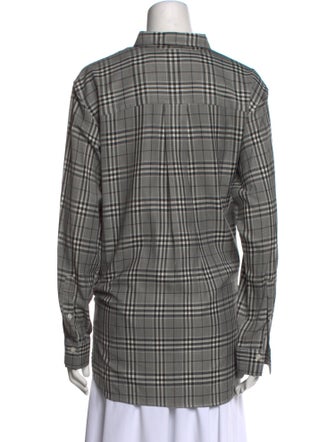 TOTEME Plaid Print Long Sleeve Button-Up Top