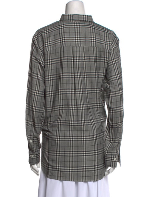 TOTEME Plaid Print Long Sleeve Button-Up Top