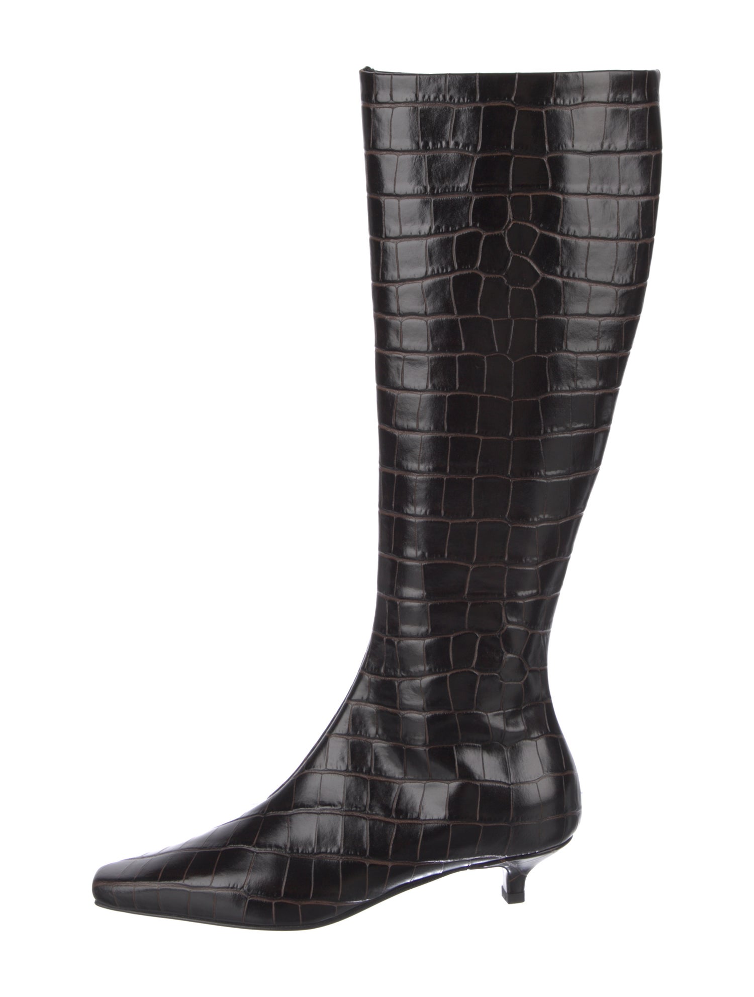 TOTEME Embossed Leather Animal Print Rain Boots w/ Tags