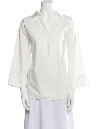 TOTEME V-Neck Three-Quarter Sleeve Blouse