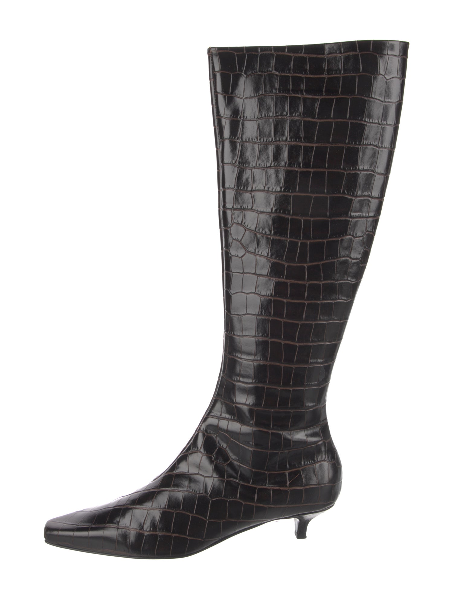 TOTEME Embossed Leather Animal Print Rain Boots
