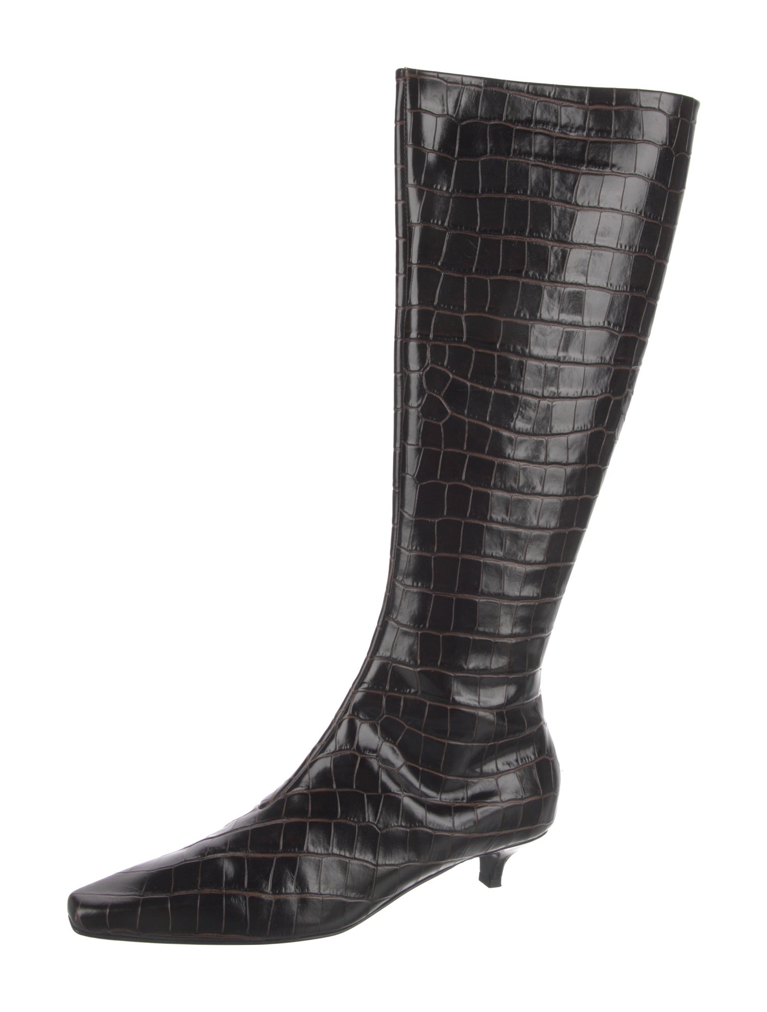 TOTEME Embossed Leather Animal Print Rain Boots