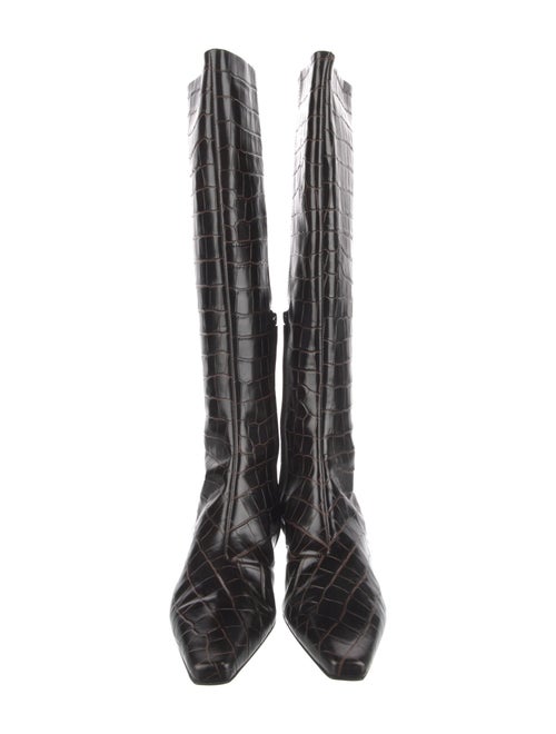 TOTEME Embossed Leather Animal Print Rain Boots