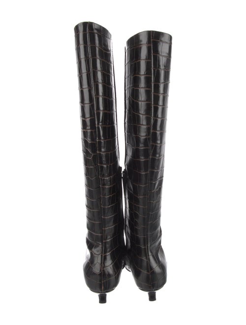 TOTEME Embossed Leather Animal Print Rain Boots