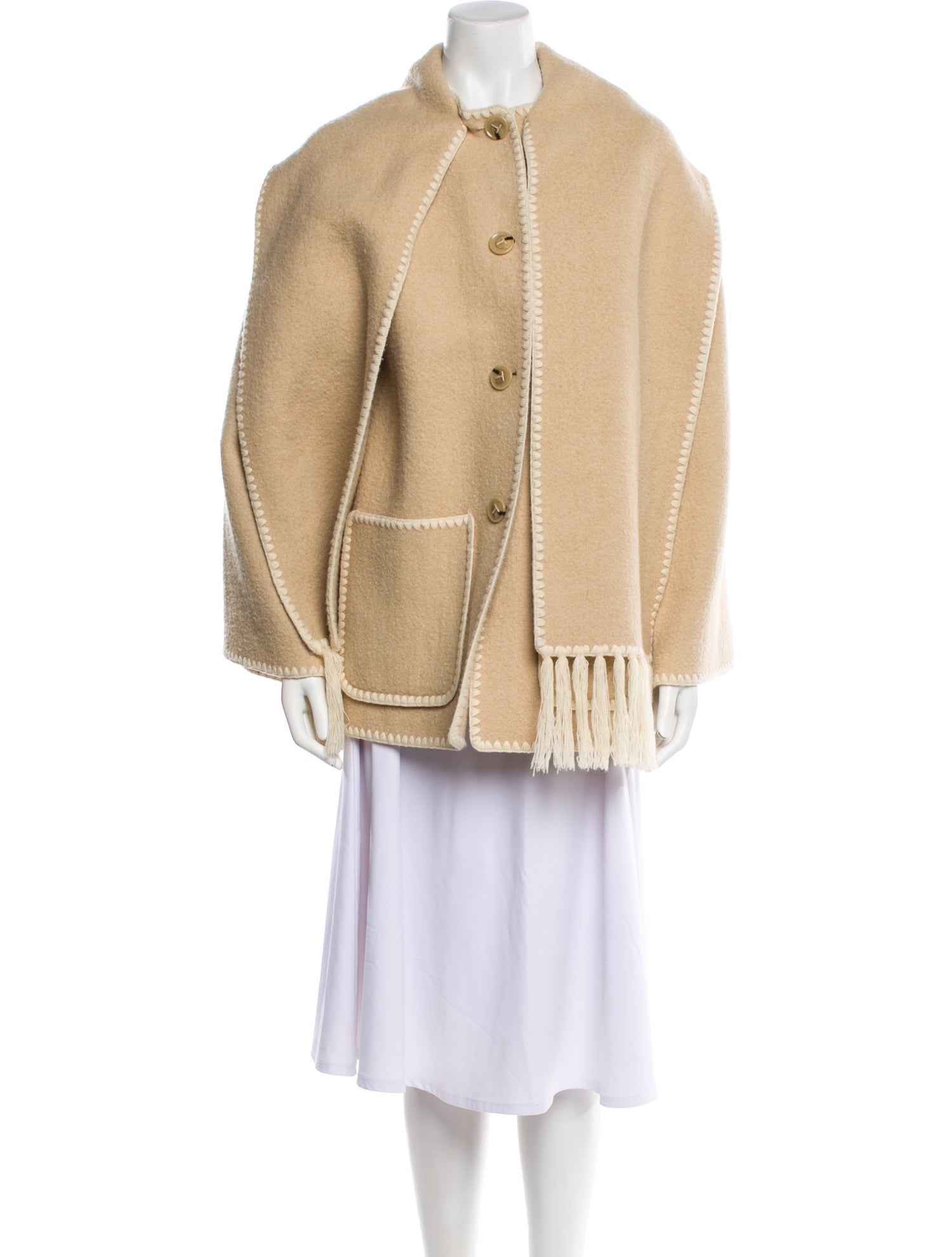 TOTEME Embroidered Scarf Wool Jacket