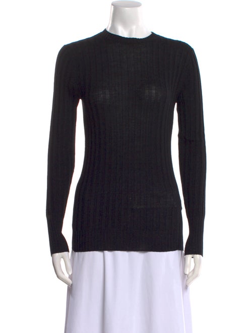 TOTEME Round Neck Ribbed Wool Knit Wool Sweater