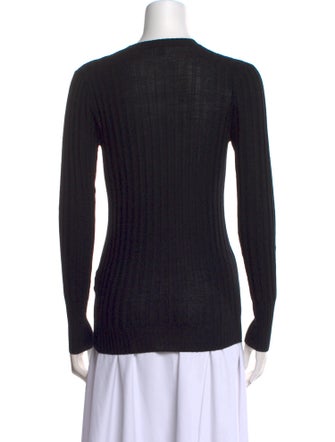 TOTEME Round Neck Ribbed Wool Knit Wool Sweater