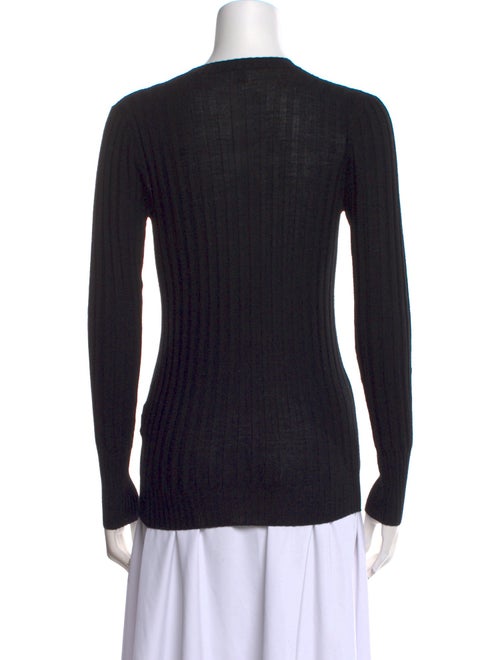 TOTEME Round Neck Ribbed Wool Knit Wool Sweater