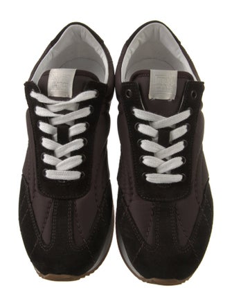 TOTEME Suede Colorblock Pattern Athletic Sneakers