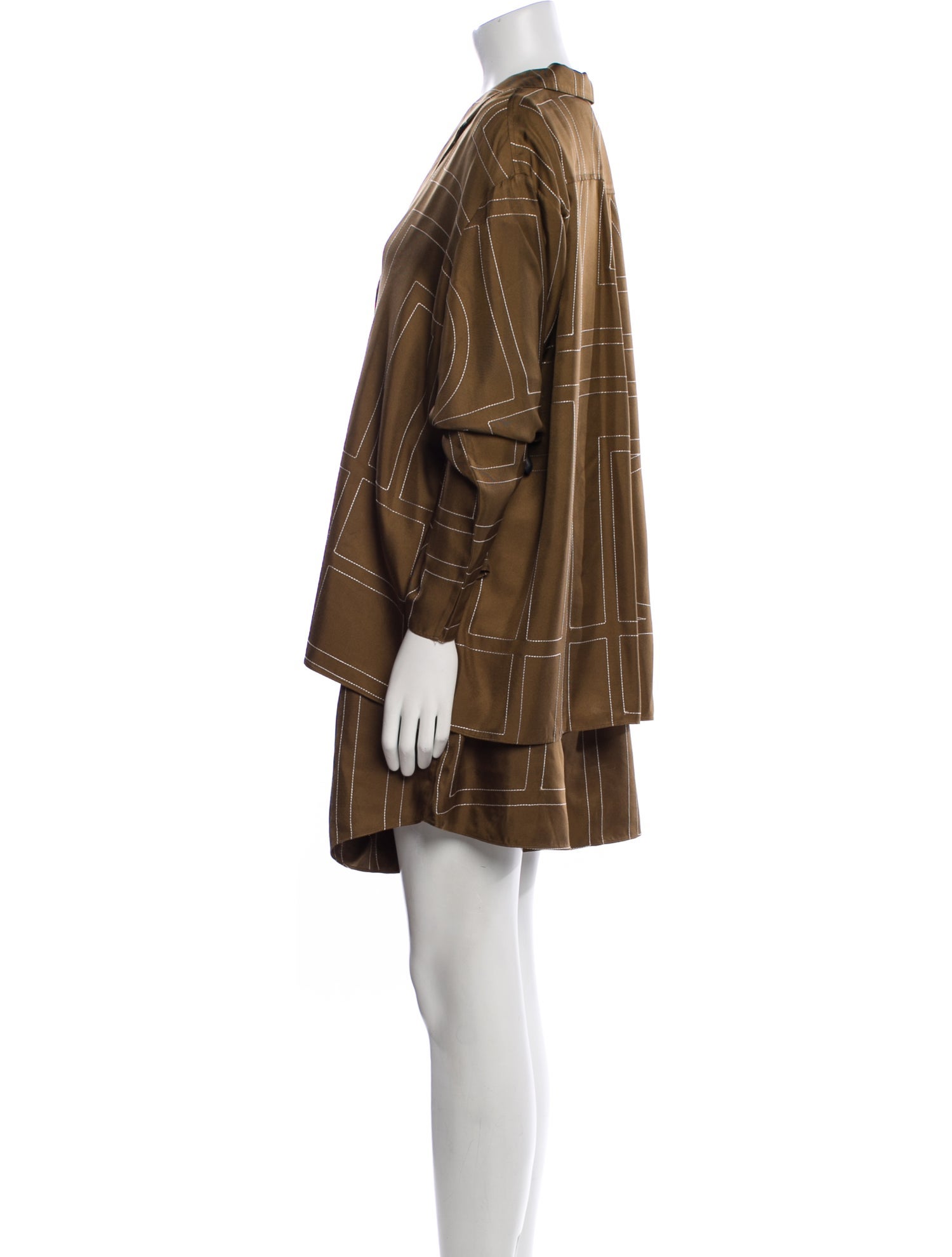 TOTEME Silk Embroidered Accent Pajamas