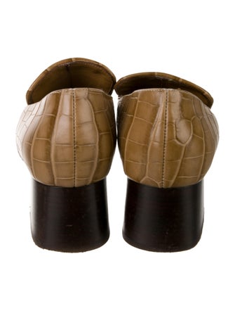 TOTEME Embossed Leather Striped Pumps