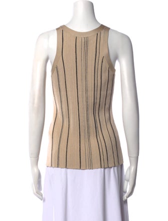 TOTEME Striped Scoop Neck Top