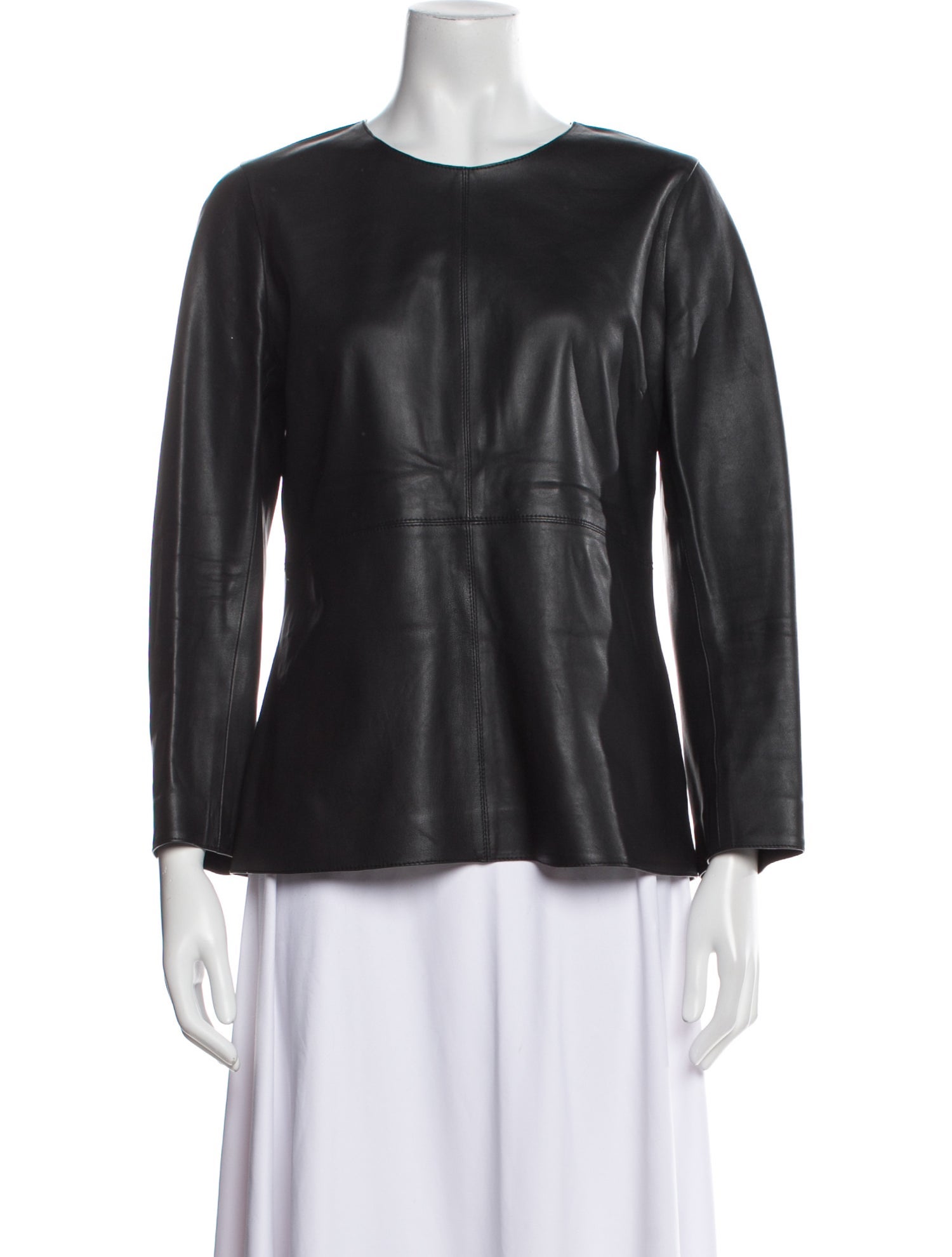 TOTEME Leather Scoop Neck Blouse