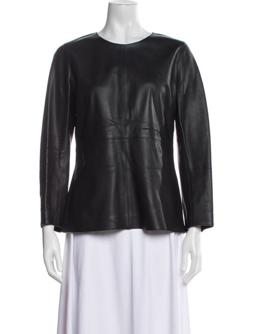 TOTEME Leather Scoop Neck Blouse