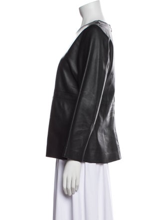 TOTEME Leather Scoop Neck Blouse