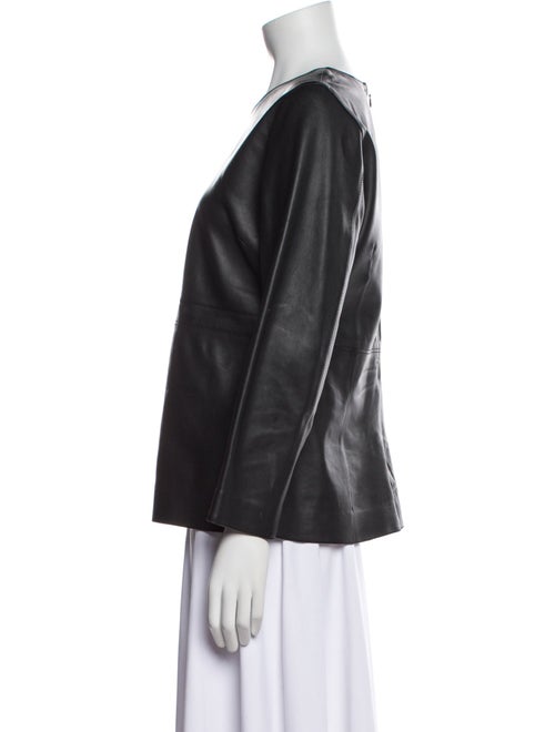 TOTEME Leather Scoop Neck Blouse