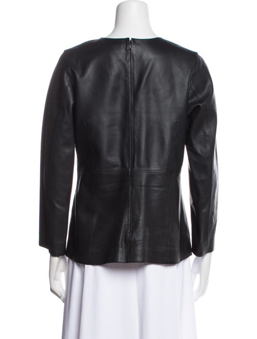 TOTEME Leather Scoop Neck Blouse