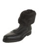 TOTEME Leather Fur Trim Western Boots