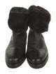 TOTEME Leather Fur Trim Western Boots