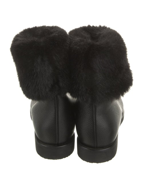 TOTEME Leather Fur Trim Western Boots