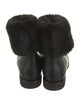 TOTEME Leather Fur Trim Western Boots