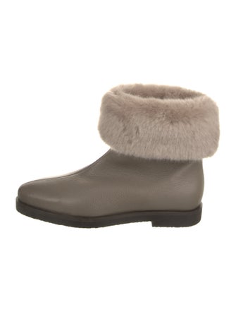 TOTEME Leather Colorblock Pattern Boots