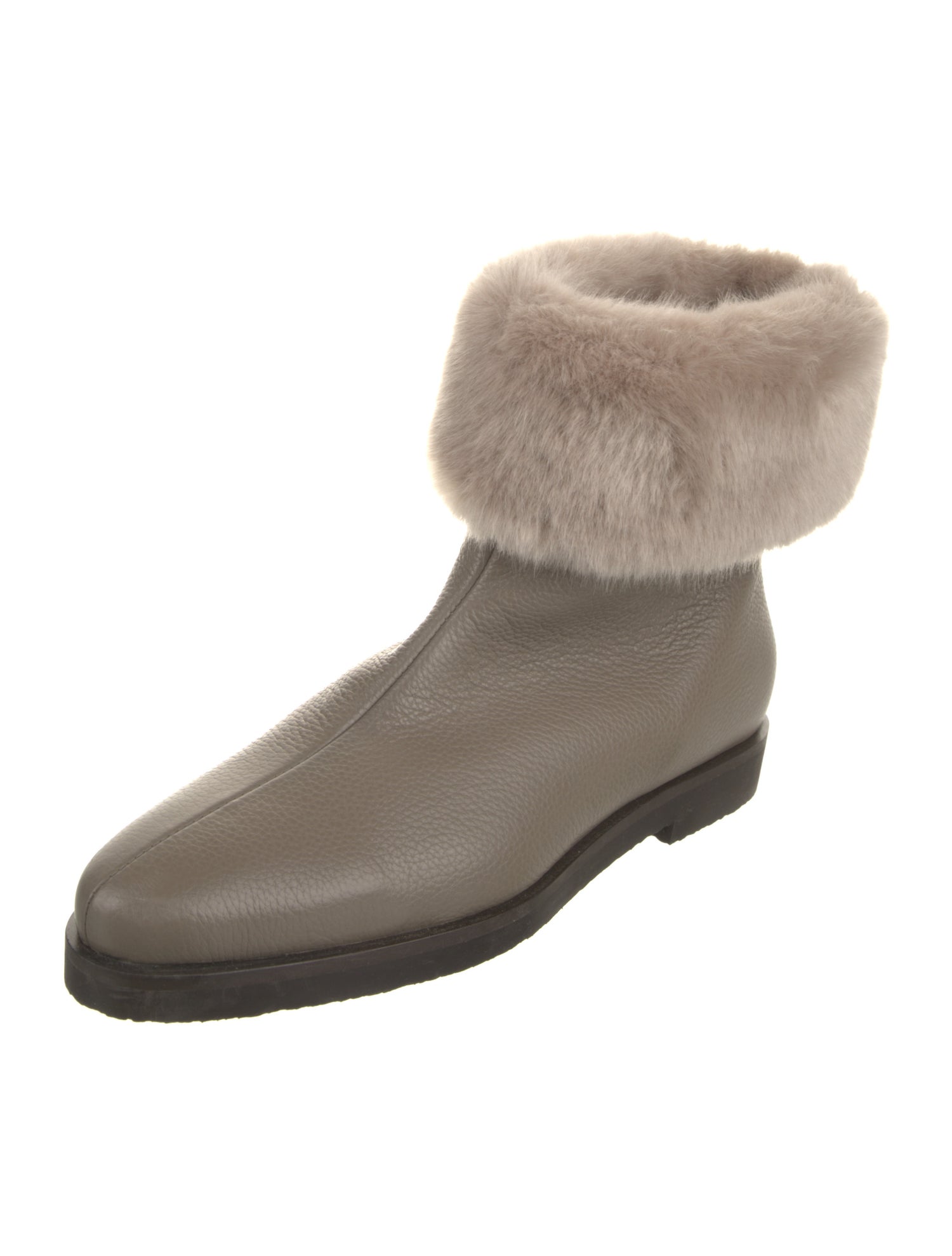 TOTEME Leather Colorblock Pattern Boots