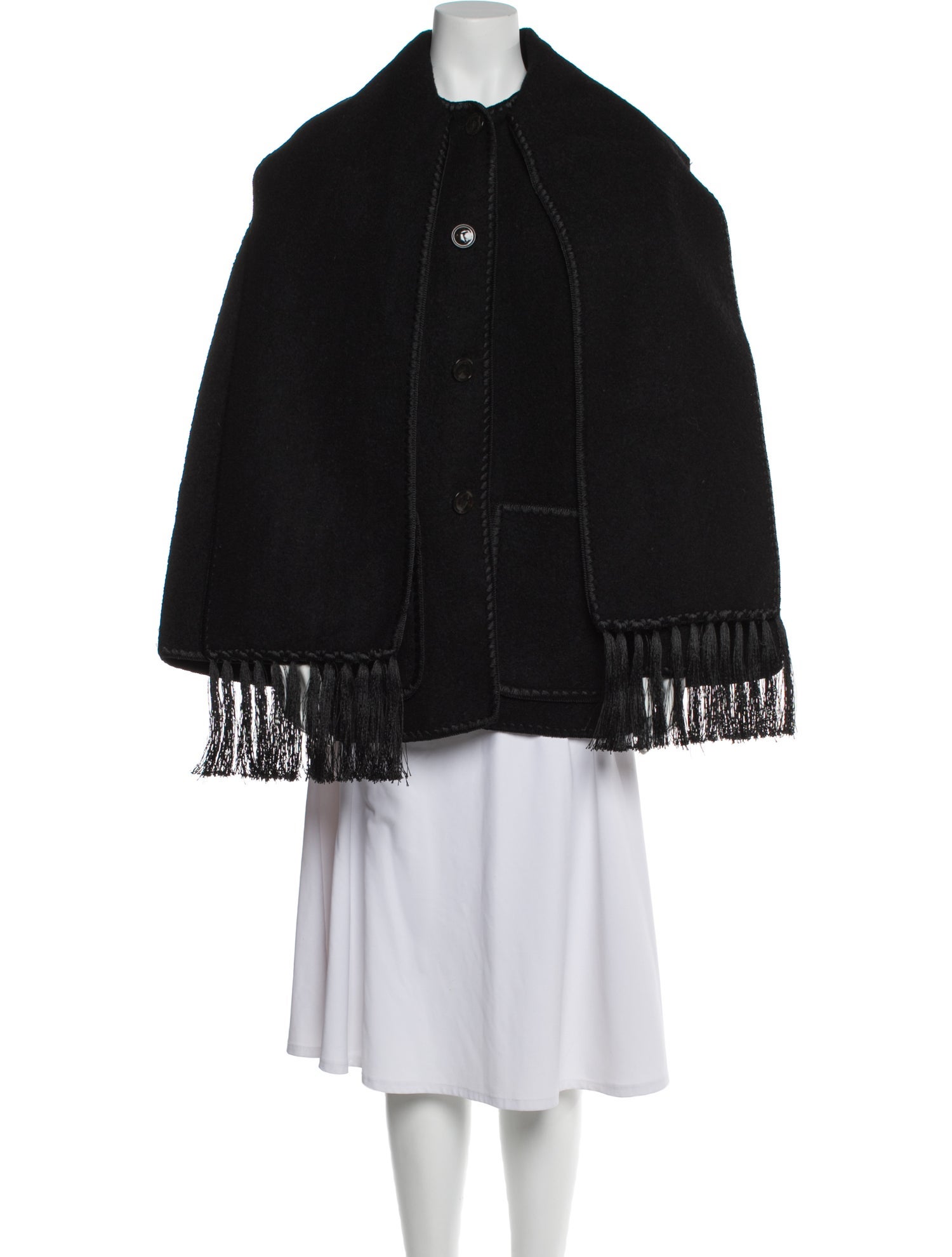 TOTEME Embroidered Scarf Jacket Wool Coat