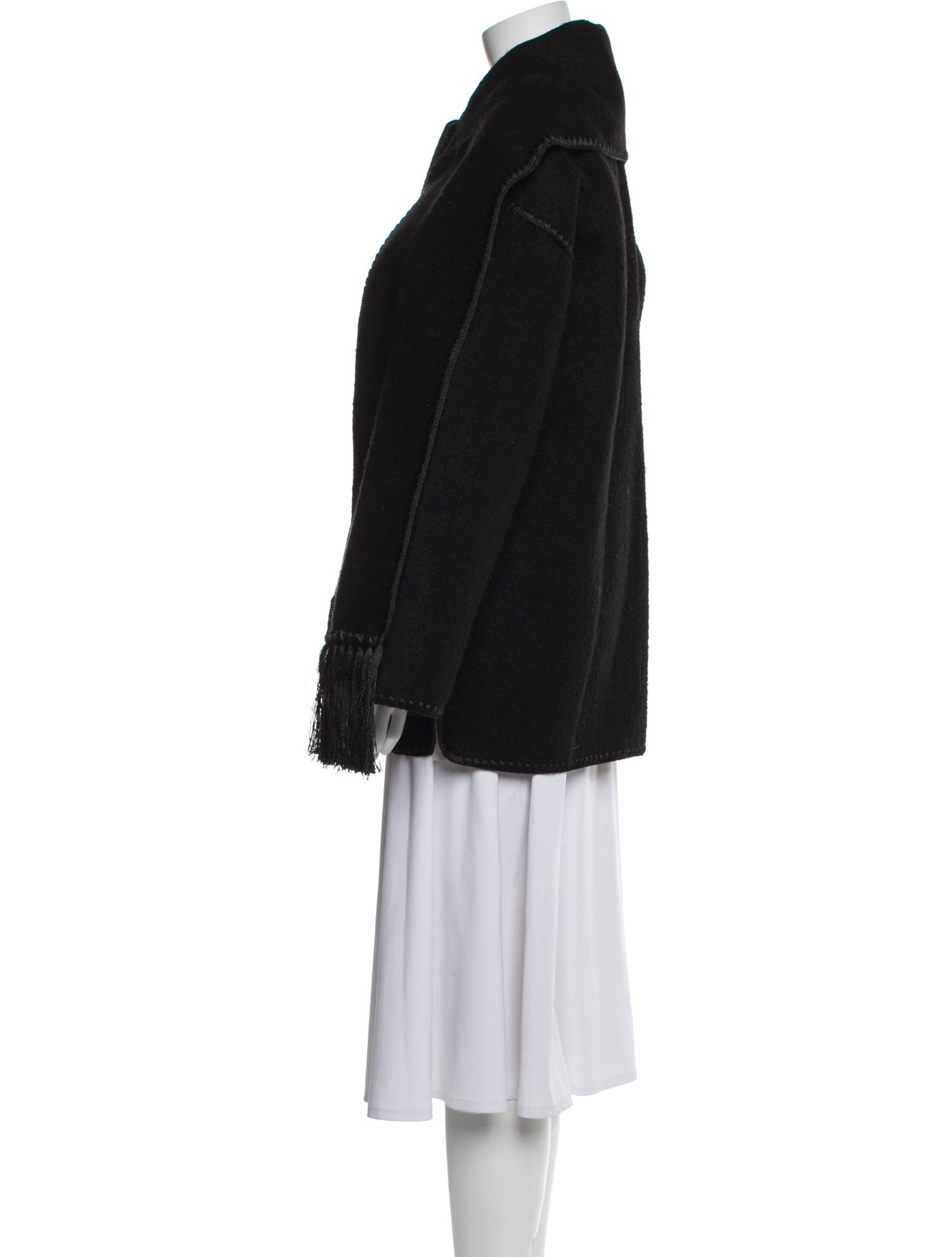 TOTEME Embroidered Scarf Jacket Wool Coat