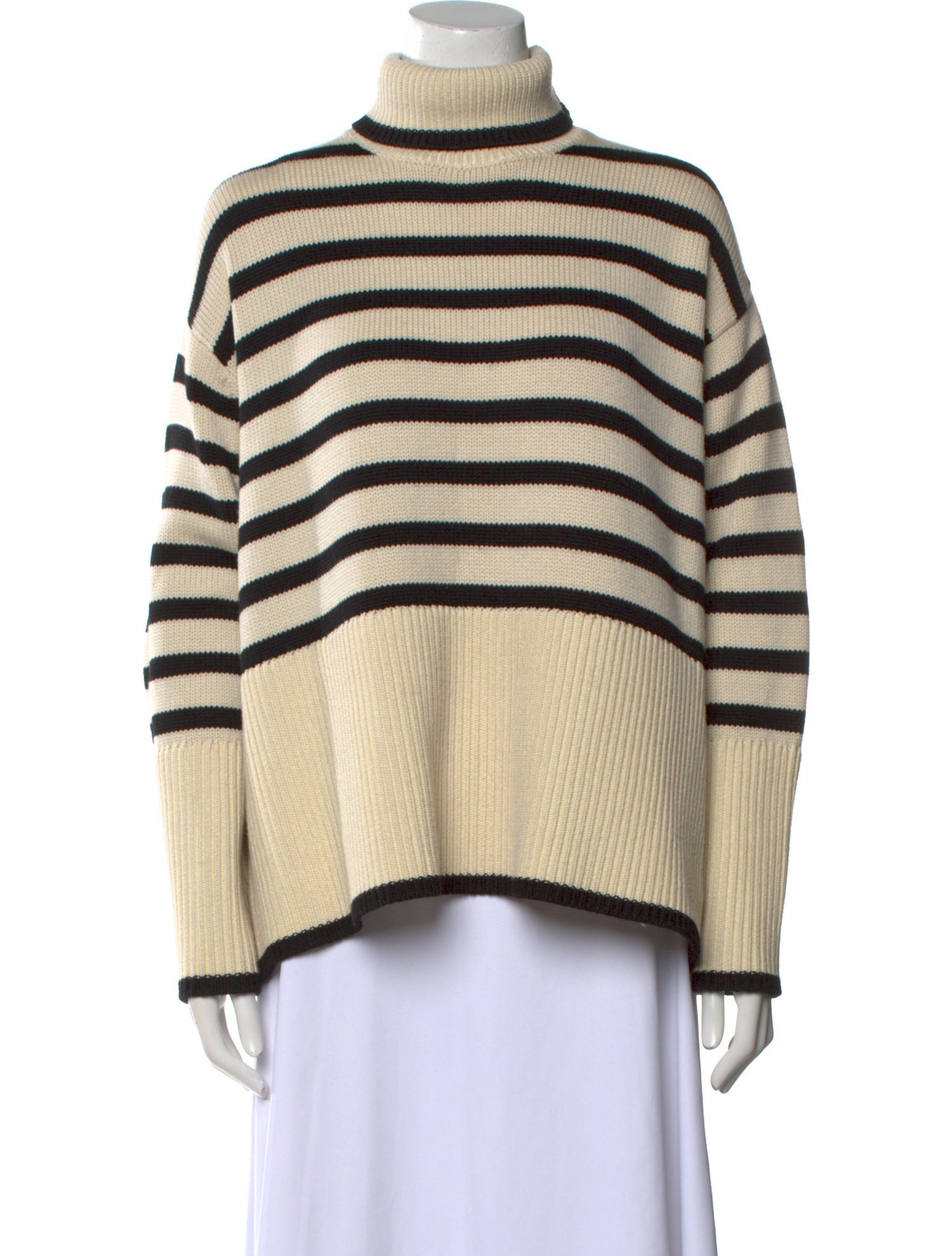 TOTEME Signature Stripe Turtleneck Wool Sweater