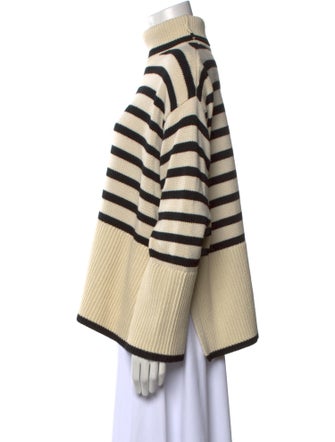 TOTEME Signature Stripe Turtleneck Wool Sweater