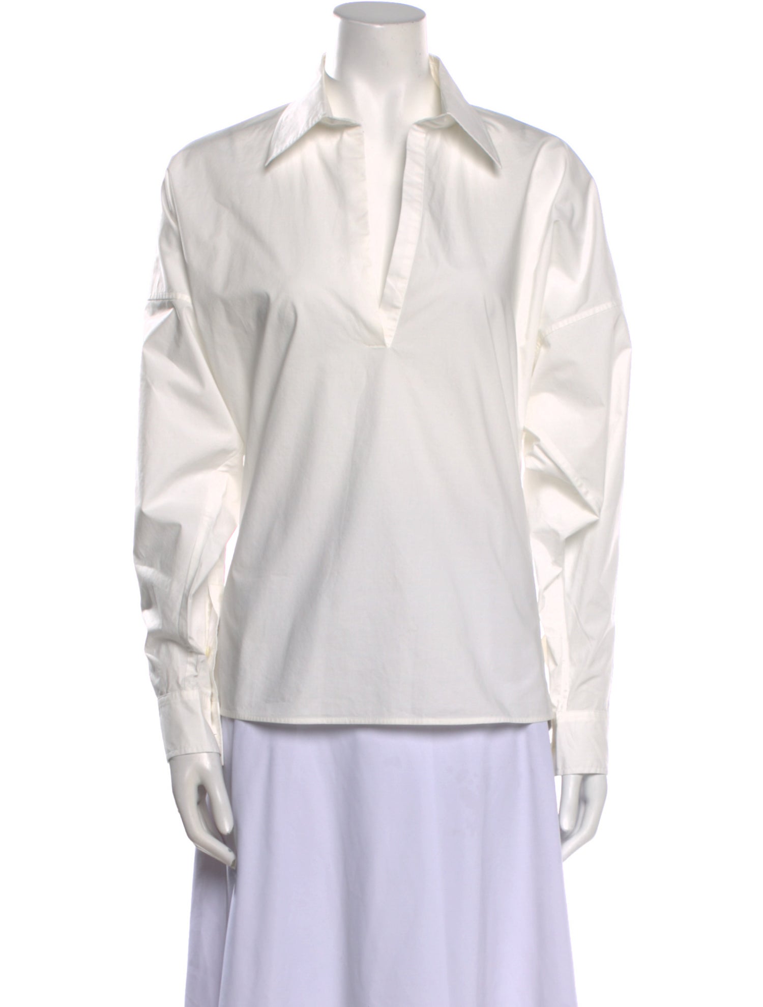 TOTEME Poplin V-Neck Blouse