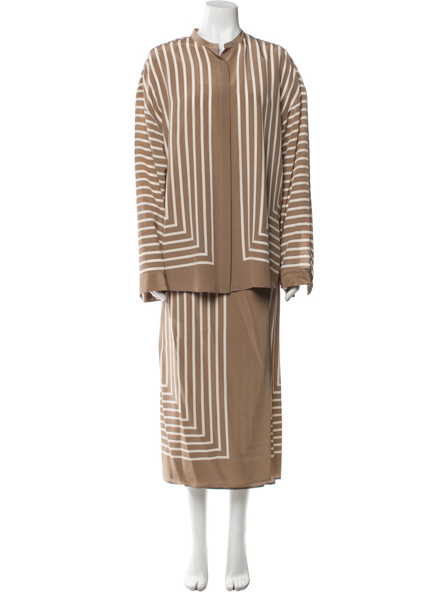 TOTEME Monogram Silk Skirt Set