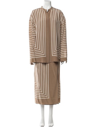 TOTEME Monogram Silk Skirt Set