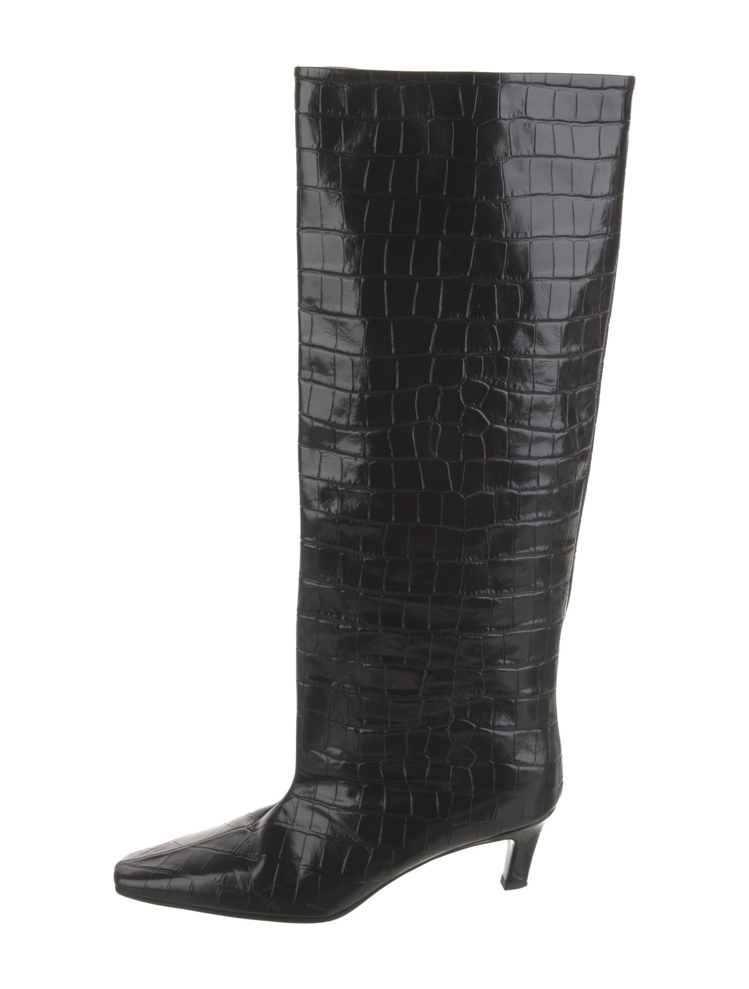 TOTEME Embossed Leather Animal Print Boots
