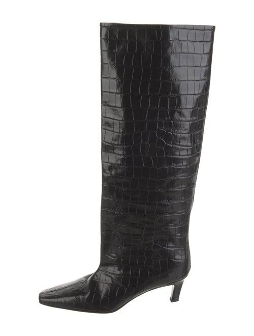 TOTEME Embossed Leather Animal Print Boots