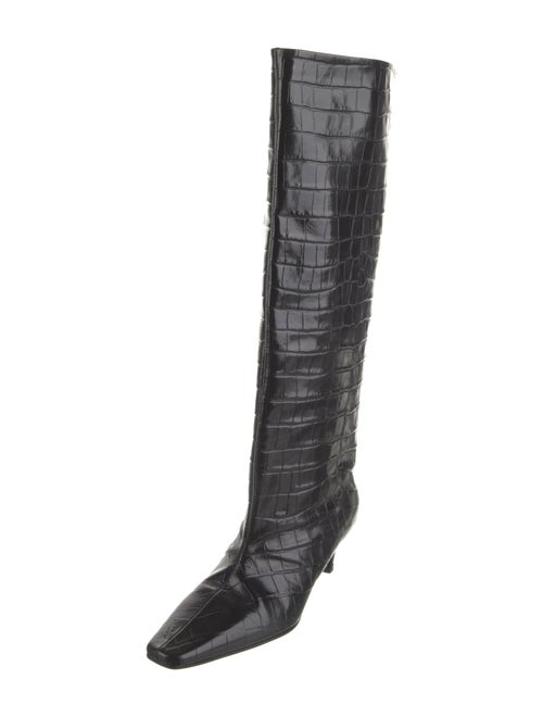 TOTEME Embossed Leather Animal Print Boots