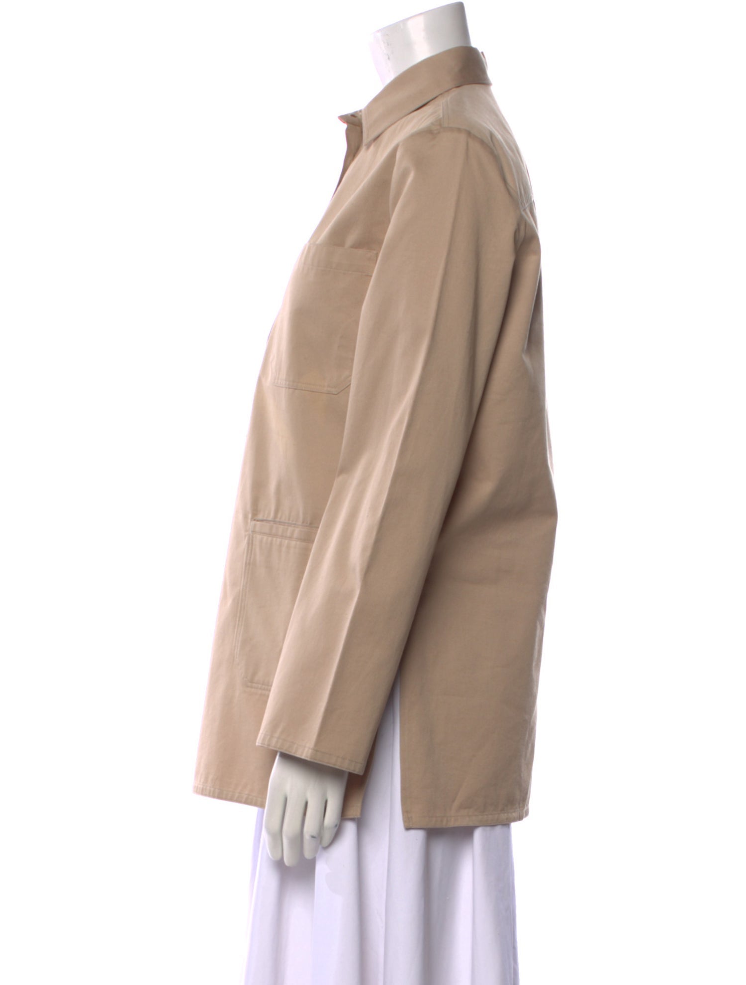 TOTEME Twill Pocket Long Sleeve Button-Up Top