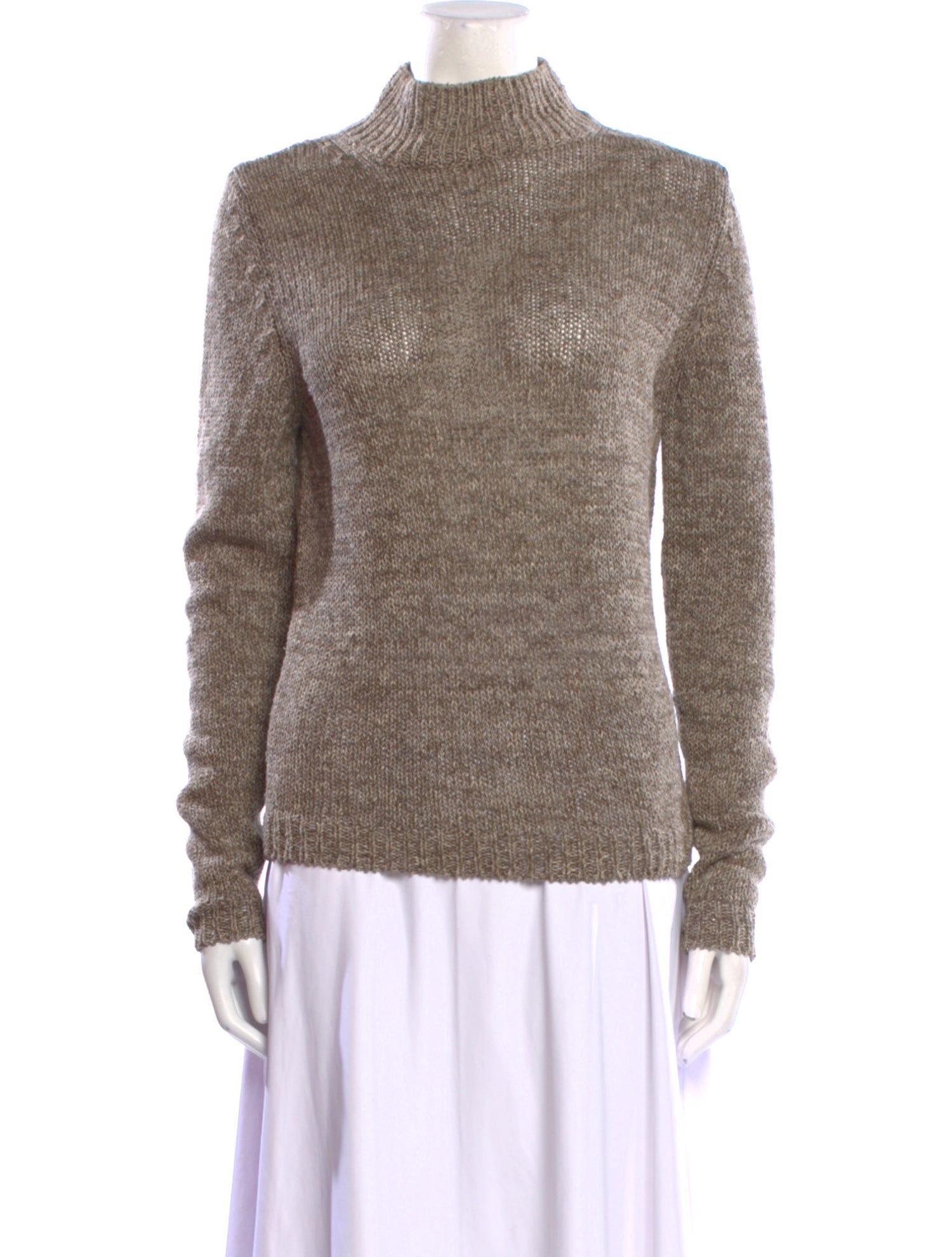 TOTEME Natural-Dye High-Neck Knit Turtleneck Sweater