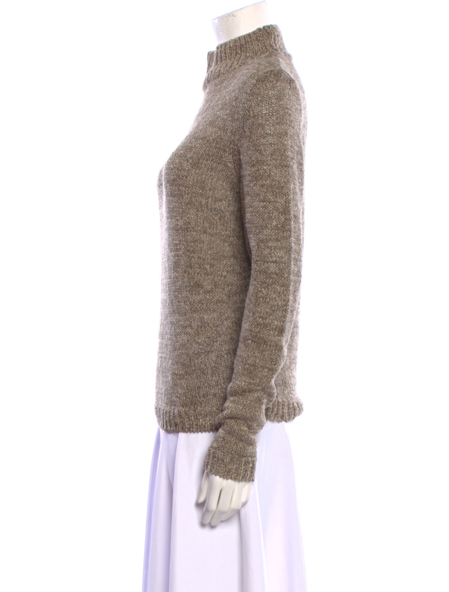 TOTEME Natural-Dye High-Neck Knit Turtleneck Sweater