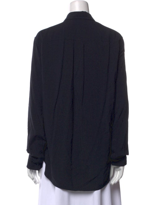 TOTEME Drape-Front Long Sleeve Button-Up Top