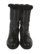 TOTEME Leather Faux Fur Trim Boots