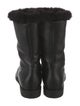 TOTEME Leather Faux Fur Trim Boots