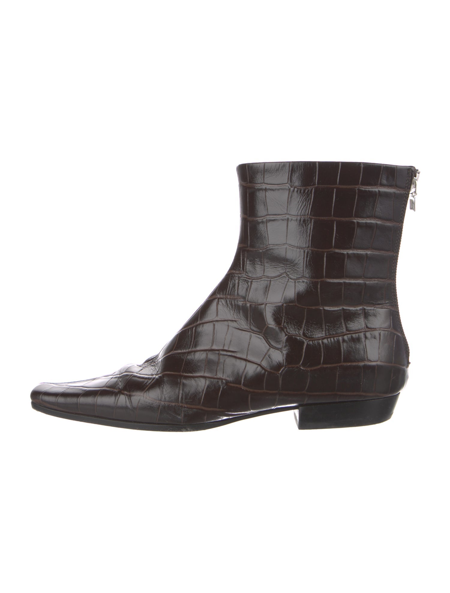 TOTEME Embossed Leather Animal Print Boots